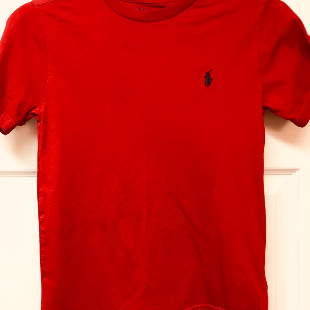 Red Cotton Jersey Crewneck Tee